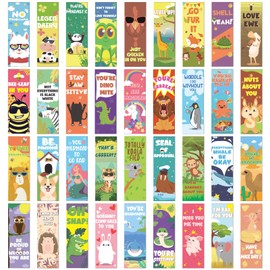 120PCS Animal Book Marks for Reading Kids, Paper Bookmark Set Motivational Animal Pun Book Marks, Bulk Funny Book Marks for Book Lovers Classroom Reward
