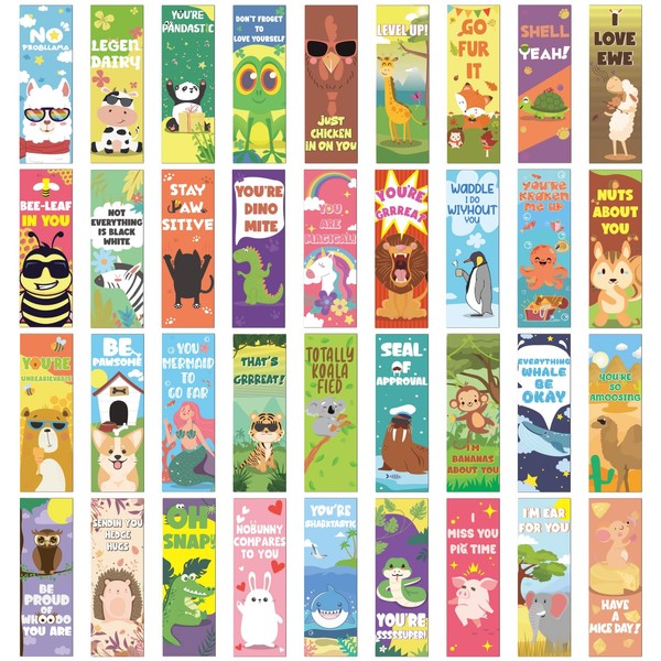 120PCS Animal Book Marks for Reading Kids, Paper Bookmark Set