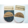 20 Pcs Natural Acacia Wooden White Marble Square Coasters Set