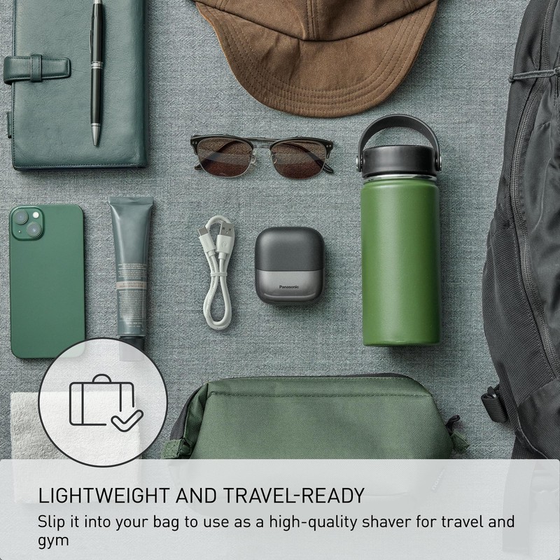Panasonic Swipe Right Travel Shaver for Men, Portable Electric Razor