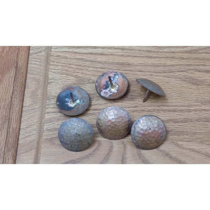 1 1/2 Inch, Round Hammered Clavos, Solid Copper, Decorative Door