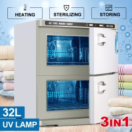 Artist Hand 2IN1 UV Sterilizer Towel Warmer Storage Cabinet Stainless Steel Salon Spa Facial - 32L