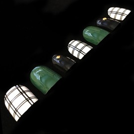 O2 Salon 5641A Full Cover Graphic Design Acrylic Fake False Nails Art Tips for Nail salon, Girls, Women, Bridal Wedding Dating Party (48 pcs/ 2 set)