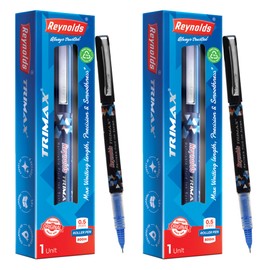 Reynolds Trimax 2 ct Pouch - Blue Gel Pen I Lightweight Gel Pen With Comfortable Grip for Extra Smooth Writing I School and Office Stationery