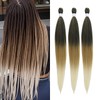 QIANHER Ombre Blonde Braiding Hair Pre Stretched Braiding Hair EZ