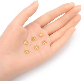 Adabele BF174-8 - 50 tapas de abalorio de flores de filigrana de 8 mm, chapado en oro, para hacer joyas, manualidades