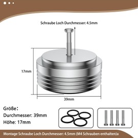 Tertullus Aluminium HiFi Device Feet 39 mm x 17 mm Silver Screws Speaker Absorber Subwoofer Feet with 4 Screws for HiFi Devices Pack of 4