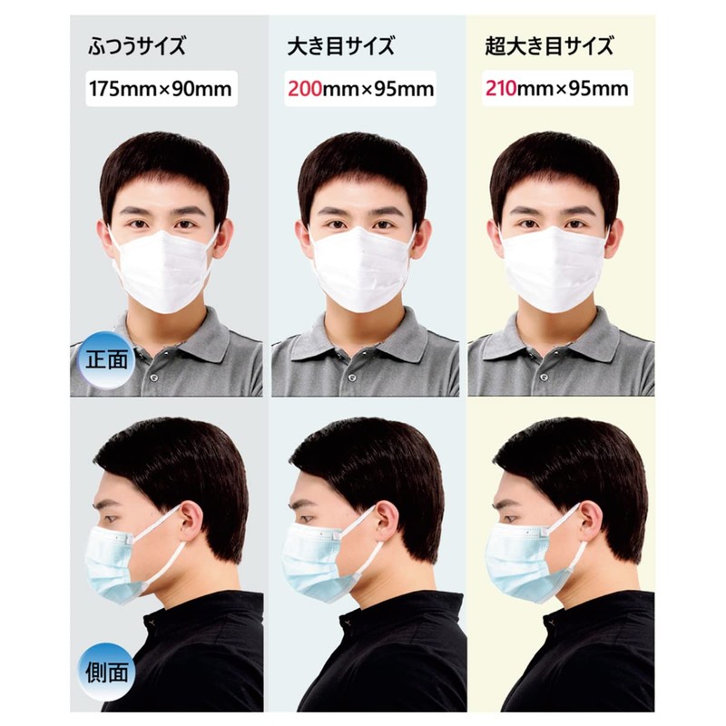 IBUBU Large Size Men's Mask, Non-woven Fabric, Large Mask, Large,