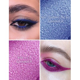 Jutqut 2Pcs Glitter Metallic Gel Eyeliner, Long-lasting Waterproof Shimmer Eye Liner, Smudgeproof Retractable Liner Ink Pen, Highly Pigmented Eye Makeup Pen with Smooth Creamy Formula #07＋#08