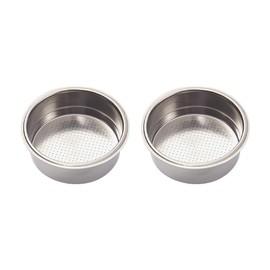 UUYYEO 2 Pcs 51mm Stainless Steel Coffee Filter Cups Double Layer Espresso Filter Basket Portafilter Cup Basket Coffee Machine Replacement Accessories