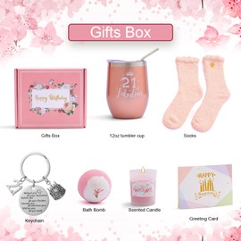 Sranich 21st Birthday Gifts for Her Women,Birthday Present for 21 Years Old For Women,Happy 21st Birthday Box Gifts for Sister Daughter Friend