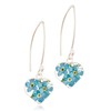 TAMI Aretes de plata con flores azules nomeolvides, Pendientes de