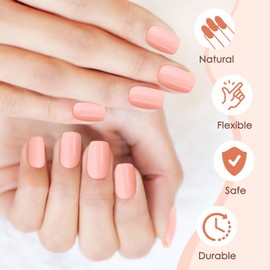 MELLIEX Press on Nails Short Square Nude Nails for Sticking 10 Sizes Acrylic False Nails Tips Set Full Cover Artificial Fingernails Pack of 240