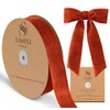 Burnt Orange Velvet Ribbon 1.5'' 25 Yards for Christmas Tree,