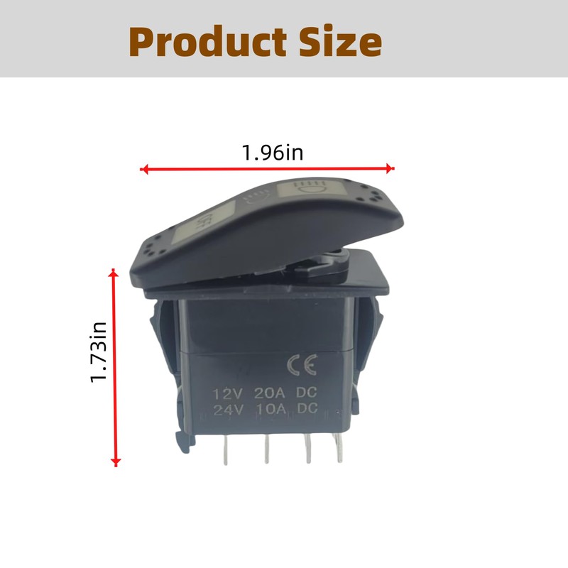 Narcilors High Low Beam 8 Pin 20A 12V Headlight Switch