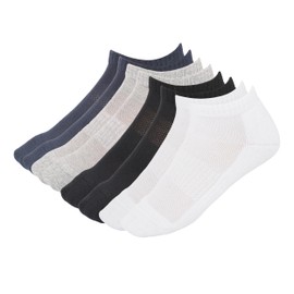 MANARC Women Cotton No Show Mesh Socks Low Cut Soft Comfortable Durable Breathable Reinforced Double Layer Cushioned Anti Slip With Ribbed Instep For A Firm Grip. 4 Pack White, Blue, Grey, Black.