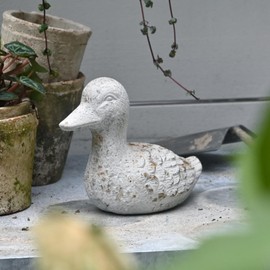 SenJchicwd Outdoor Duck Statue Decor Figurines for Home Garden Statues Duck Sculpture for Patio Yard Lawn Ornament White