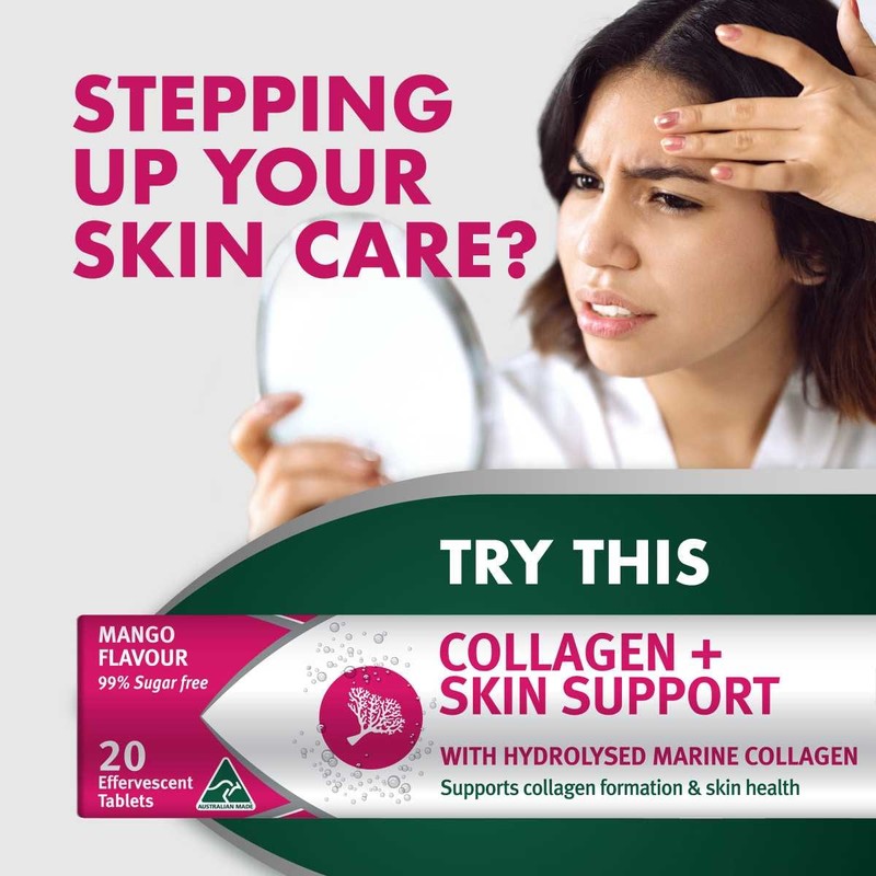 Nature's Own Magnesium + Skin Support Effervescent with Collagen, Biotin,