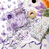 JOINFANXIN Lavender Wrapping Paper 12 PCS, Purple Flower Butterfly Double