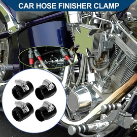 Hihaha AN6 Hose Finisher Clamp/Rubber Hoses End Finisher for Oil Fuel Tube/Durable Aluminum Alloy/4 Pcs Blue