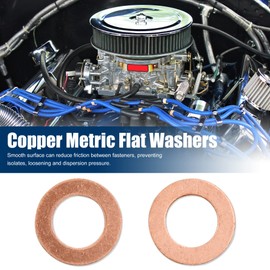 sourcing map 12 mm Inner Diameter Copper Crimp Discs Flat Seals Plate Rings Pack of 20