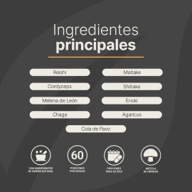 Complejo Hongos 180 Cápsulas Mushroom Complex Life Sabor