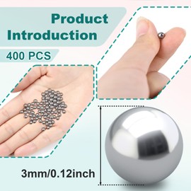 ANCIRS 400 Pcs Paint Mixing Balls, 316 Stainless Steel Agitator Balls, Bearing Balls for Mixing Paint, Nail Polish (0.11"/3mm)