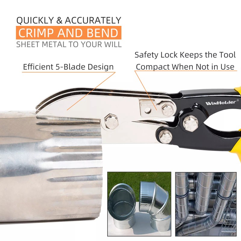 Winholder 5 Blade Sheet Metal Crimper Duct Crimping Hand HVAC
