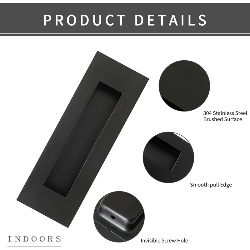 senharvest Recessed Finger Flush Pulls with Edge Pull -Sliding Closet