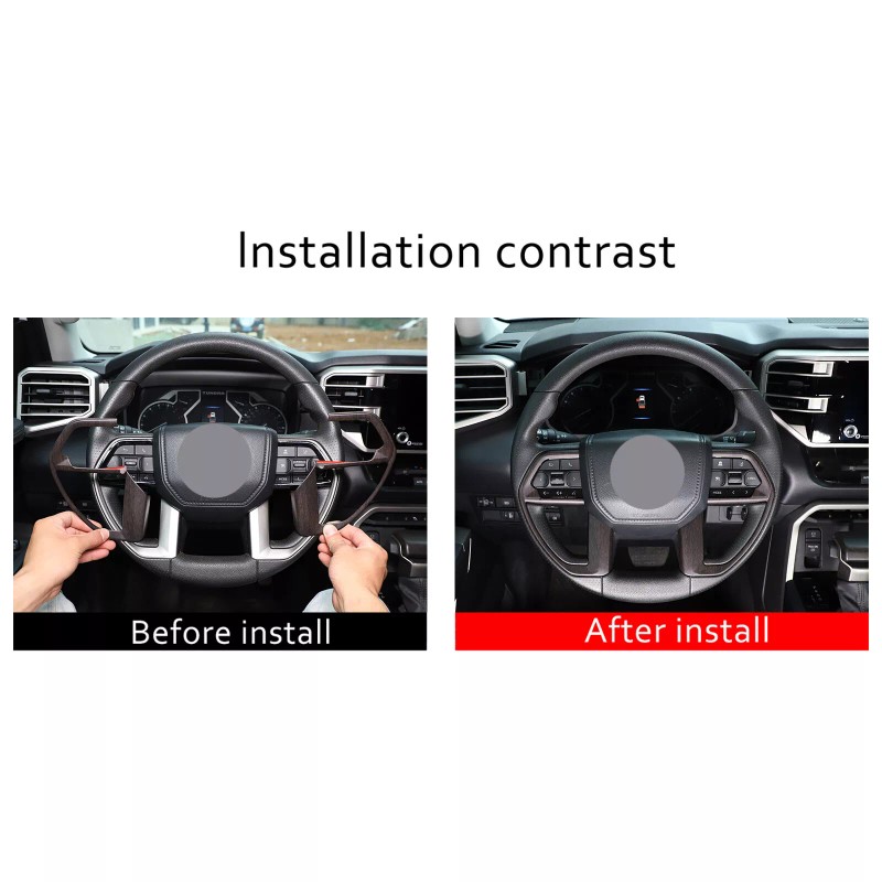 BEBECAR Oak wood Grain Steering Wheel Overlay Trim Cover Fits