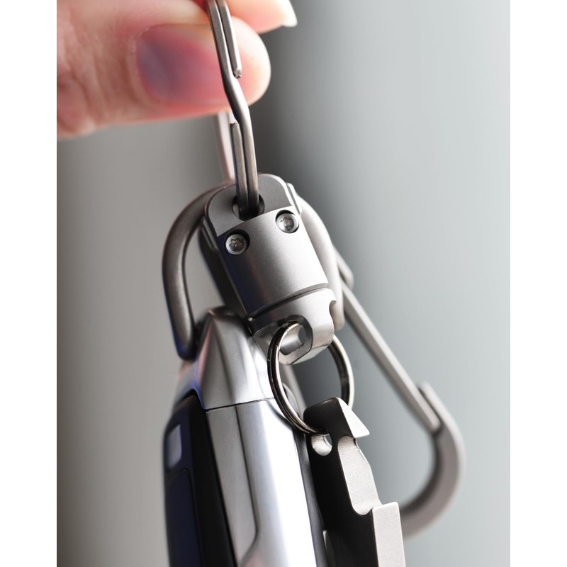 tikey Titanium Magnetic Key Holder, Quick Release Keychain, Detachable Magnetic