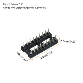 sourcing map DIP IC Chip Socket Adapter Flat Pin 18P 2.54mm Pitch IC Socket for PCB Board Chip 6 Pack