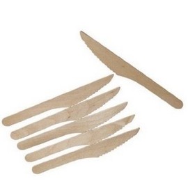 Eco-gecko Classic Heavy Weight Disposable Compostable Wooden Knives Cutlery