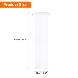 sourcing map 18pcs Umbrella Bags 25.6"x5.9" Wet Umbrella Sleeve Cover Reusable Folding Umbrella Storage Bag with Drawstring for Folding Travel Umbrellas, White