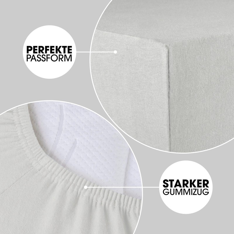 CelinaTex Lucina Fitted Sheet Cotton 140x200-160x200 cm silver grey