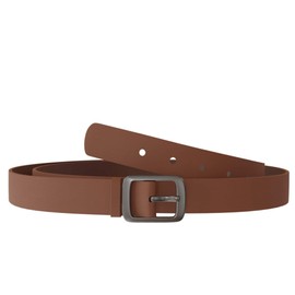 KMISSO Damen Leder Gürtel Verstellbar Rechteckiger Rahmenschließe 30644 Braun 90 cm