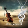 Sterling Silver Music Note with Dream Wing Piano Treble Clefs