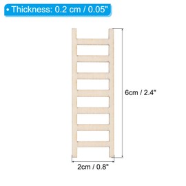 PATIKIL 2.4" Miniature Wooden Ladder, 20 Pack Mini Wood Dollhouse Straight Ladders DIY Craft Accessories, Natural Color