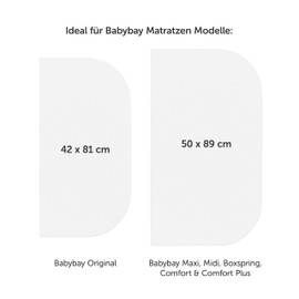 Laleni Premium fitted sheets for rollaway bed, breathable, 100% cotton (150 g/m²), Oeko-Tex 100 certified, 42 x 81 x 10 cm, white, set of 2