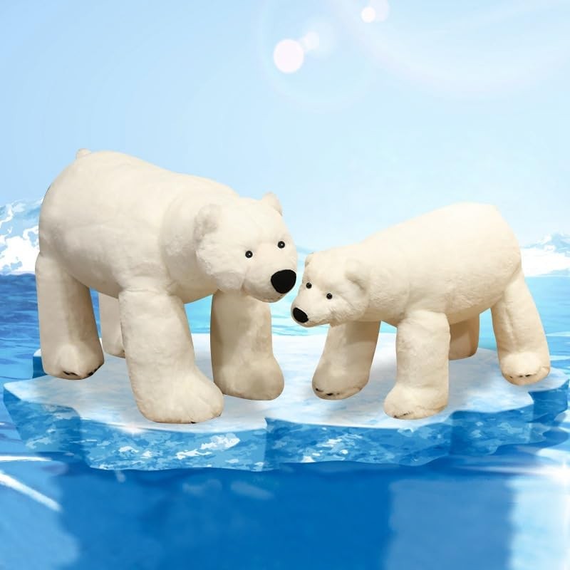 GracesDawn Stuffed Animals - Polar Bear, Lifelike White Polar Bear