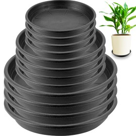 BamLue 12 Pack Upgrade Thickened Plant Saucer - 6 8 10 Inch Plant Trays Round Plastic Plant Drip Dishes for Indoor Outdoor Garden Plants- Collects Flower Pots Drainage and Excess Water for Planters