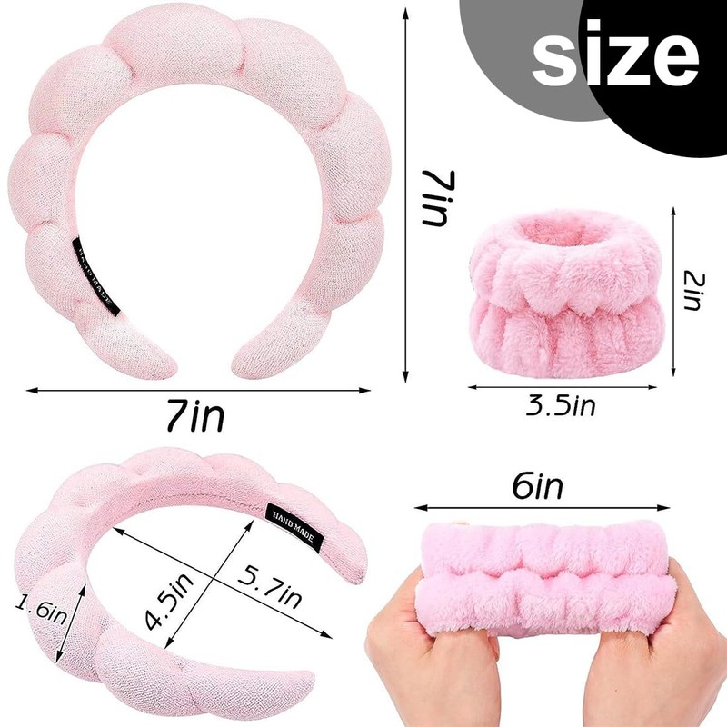 5 Stück Haarband Kosmetik, Spa Stirnband zum Waschen Gesicht Wristband