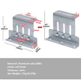 YIDU69Q 4 PCS Adjustable Solar Panel Tilt Mount Bracket Kit, Flexible Angle (75°-90°) Z Shape Aluminum Solar Panel Rack Mount Corrosion-Free Construction for RV, Boat, Yacht, Wall, Roof Off-Grid