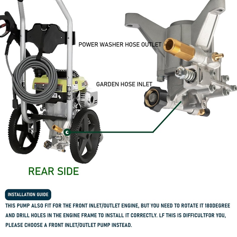 Hourleey 7/8" Shaft Vertical Pressure Washer Pump, 3400PSI 2.5GPM, Replacement