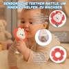 Baby Rabbit Rattle - Sensory Rattle Toy with Teething Ring,
