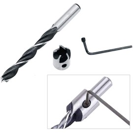 15pcs Countersink Drill Bit Set for Wood Door Window Cabine Include 8pcs Wood Plug Cutter Tool Drill Bits,7pcs Three Pointed Drill Bit