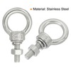 sourcing map M6 1/4"x0.79" Stainless Steel Eye Bolts Threaded Screw