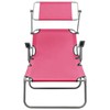 Tidyard Folding Sun Lounger with Canopy, Backrest Adjustable Chaise Lounge