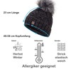 Faera Unisex Bobble Beanie Hat, Warm Winter Fleece Lined Beanie