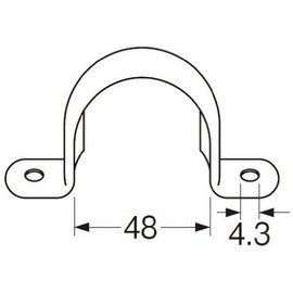 SANEI PR60-40 Plumbing Parts Saddle Band Inner Diameter 1.9 inches (48 mm), Iron 5 Pieces